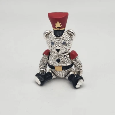Napier Articulated Christmas Soldier Bear Brooch - Image 1 of 4