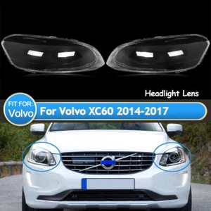 Pair Headlight Lens Cover Replacement Clear For Volvo XC60 2014-2017 Left Right - Foto 1 di 13