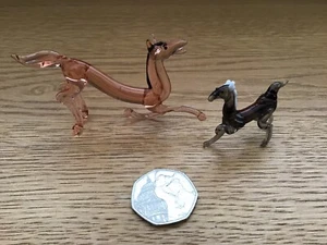 Handmade Hand Blown Art Glass Horses X2 - Picture 1 of 4