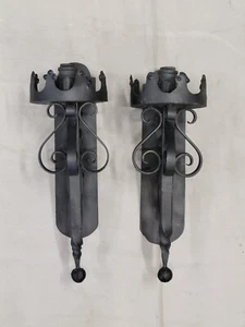 Apliques de pared vintage con cable de hierro negro renacimiento español - un par - Imagen 1 de 12
