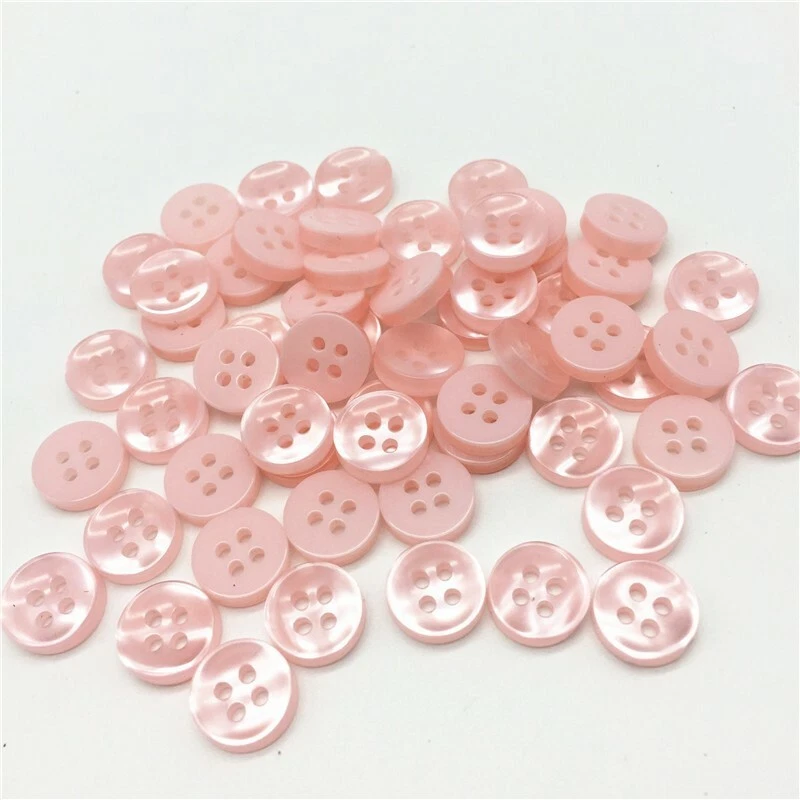 lot de 20 bouton scrapbooking 4 trou rose clair mercerie couture 11 mm couture - Photo 1/1