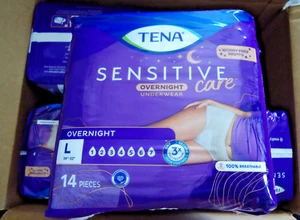 4 Packages of TENA Sensitive Care Adult Diapers Underwear Large A, 56 Count - Picture 1 of 2
