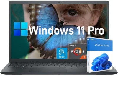 Dell Inspiron 15.6" Touch Laptop AMD Ryzen 7 7730U upto 64GB RAM,2TB SSD WIN11P - Image 1 of 4