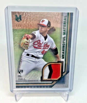 2023 Topps Museum Collection DL HALL RC Jersey Patch True 1/1 SSP Orioles - Image 1 of 2