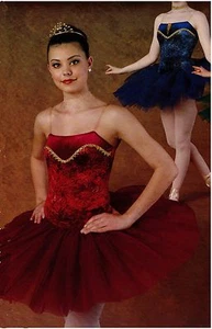 Gold Gilded Short Ballet Costume Wine attached Graduated Tutu Velvet ch/ladies - Picture 1 of 12