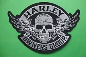 TOPPA RICAMATA MAIALE ORIGINALE HARLEY DAVIDSON X-LARGE ""Teschio e ali - Foto 1 di 2