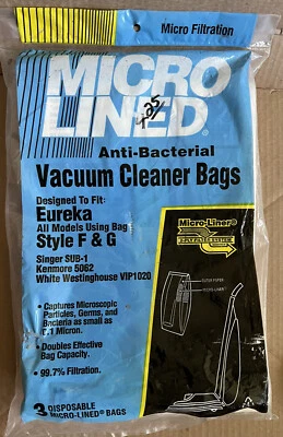 Nueva aspiradora antibacteriana Eureka F&G micro forrada 3 bolsas en paquete nueva Foto 1 de 4