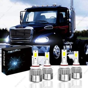 LED For Freightliner M2 100 106 112 6000K Headlight High-Low Bulbs Combo Pkg CL - Picture 1 of 12