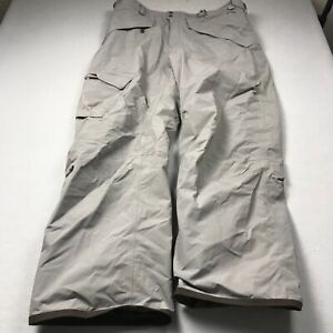 North Face Snow Pants Mens XL Gray Brown Heavy Hyvent Logo Winter Outdoors