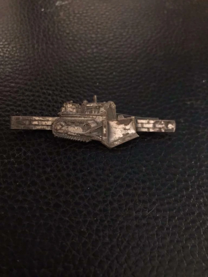 Vintage Bulldozer with Tracks tie clasp. #6174 - Image 1 of 1