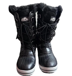 Botas de nieve Polar de invierno para mujer US 8 EU 39 negras de piel sintética con cordones cómodas - Imagen 1 de 4