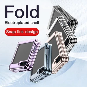 Pour Samsung Z Flip7 6 Flip5 Flip4 Flip3 Plating Silicone Fold Shell Étui doux - Imagen 1 de 13