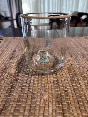 Anthropologie Hand Blown Green & Blue Gummy Bear Icon Juice Glass. 17.25 oz - Image 1 of 4
