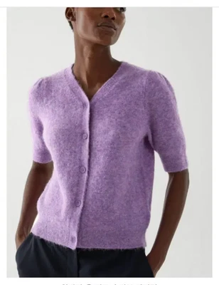 Size S [ COS ] Alpaca / Merino Knit Lavendar Short Sleeve Cardigan Sweater Foto 1 de 4
