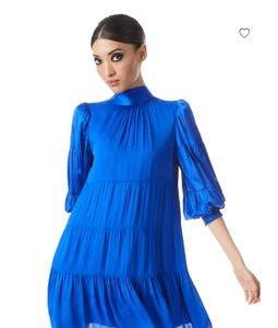 Alice + Olivia Karena Stufenkleid mit Schleife hinten Größe 2 blau neu mit Etikett UVP 466 $ - Bild 1 von 6