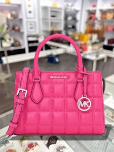 Michael Kors Sheila Crossbody Satchel Bag Handbag Purse Messenger Shoulder Pink - Picture 1 of 19