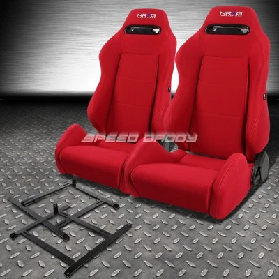 NRG TYPE-R RED RECLINABLE RACING SEAT+LOW-MOUNT BRACKET FOR AP1 HONDA S2000 S2K Foto 1 de 4