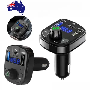 Car MP3 Player Charger USB Bluetooth 5.0 FM Transmitter Radio Hand-Free 12-24V - Picture 1 of 4