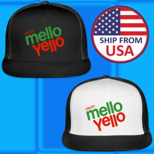 Sombrero de camionero ajustable Enjoy Mello Yello negro blanco talla adulta - Imagen 1 de 6