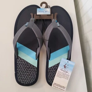 New Men's Panama Jack Blue Flip Flops Thong Signature Sandals Size XXL 14 - Picture 1 of 9