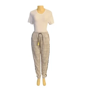 Langpiaoezu Gr. L Damen Jogginghose Gummibund schwarz-weiß - Bild 1 von 3