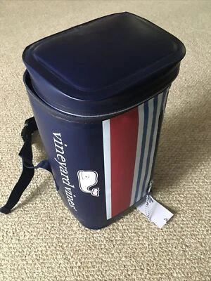 Vineyard Vines Insulated Cooler Pink Whale Sling Portable 10 Can Red White Blue - Image 1 of 4
