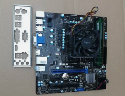 Mainboard MSI A78M-E35 ( MS-7721 ) , AMD A4-4000 , 4 GB DDR3 , HDMI DVI VGA - Bild 1 von 4