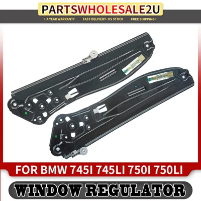 2x Regulador de ventana trasero izquierdo y derecho sin motor para BMW 745i 745Li 750i 750Li Foto 1 de 4
