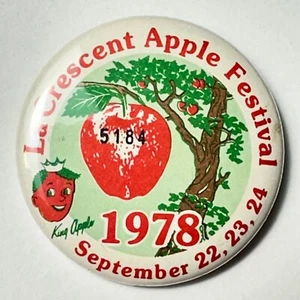 Pinback de celuloide La Crescent MN Apple Festival 1978 2,25" - Imagen 1 de 3