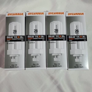 (4) Sylvania DULUX T/E IN 26W GX24q-3 CFL Bulb CF26DT/E/IN/835 835nm 20881 -NEW - Picture 1 of 16
