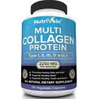 Nutrivein Multi Collagen Pills 2250mg - 180 180 Count (Pack of 1)