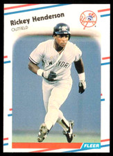 RICKEY HENDERSON 1988 Fleer Glossy Baseball #209 New York Yankees HOF LIM-ED!