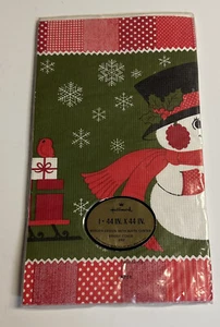 Vintage Hallmark Snowman Bird Christmas Paper Table Cover Tablecloth 44" x 44" - Picture 1 of 6