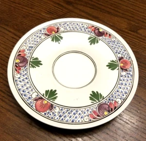 PIATTINO VINTAGE DELFT POLICROMO DIPINTO A MANO, OLANDA ARTE CERAMICA - Foto 1 di 4