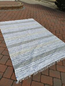 Gray Cotton Rug 6 x 9 ft $149 100% Crate and Barrel grey room