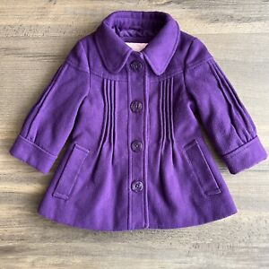 London Fog Toddler Purple Fleece Pea Coat 12 Months 