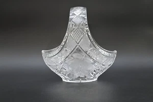 Cesta de vidrio Imperlux de cristal de plomo vintage con mango cuenco plato de dulces + - Imagen 1 de 14