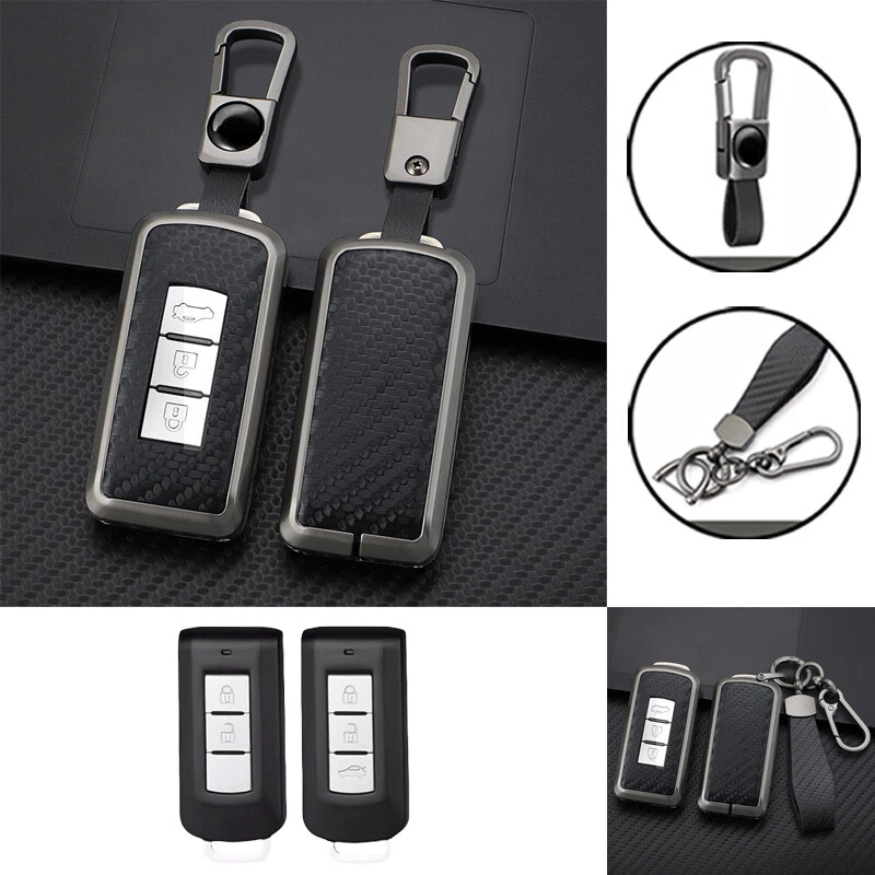 Capa chave de carro liga de zinco couro TPU para Mitsubishi Pajero Outlander Lancer - Imagem 1 de 4