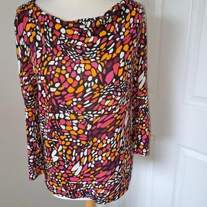 1 Pink, purple, multi pattern 3/4 sleeve top, THE DEPARTMENT, size 12 NEW no tag - Picture 1 of 4