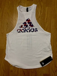 👚Adidas MEDIUM Versatile Multi Sport Tank Top White America Legend Ink 2I - Picture 1 of 9