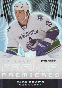 2008-09 Upper Deck Trilogy Hockey #102 Mike Brown RC 945/999