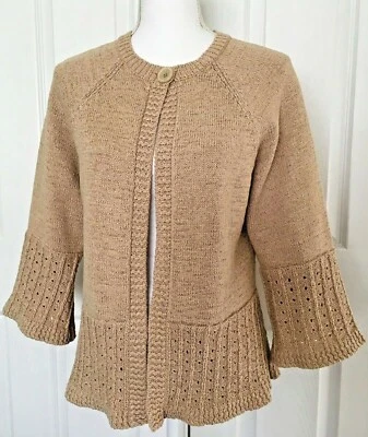 Cárdigan tejido suéter manga campana 3/4 CAROLE LITTLE L de un botón para mujer Foto 1 de 4