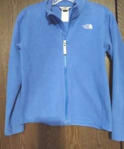 The North Face Girls Purple Fleece Zip Up Jacket Size Large 14-16 - Picture 1 of 8