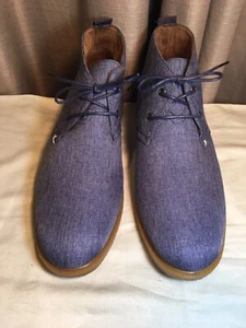 Sz 8.5M Oak & Rush Blue Canvas Chukka Sol Boots Excellent - Picture 1 of 7