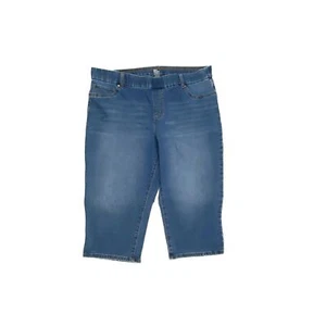 Kim Rogers Tummy Control Pull On Capri Women's size 18W Dark Blue Denim jeans - Picture 1 of 4
