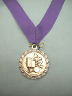 MUSIC horn silver medal award purple neck drape 