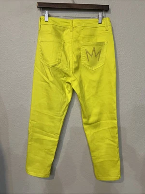 Nicki Minaj 女式黄色中腰紧身弹力短裤 24 英寸 Insm 尺码 9/10 — 第 1/4 张图片