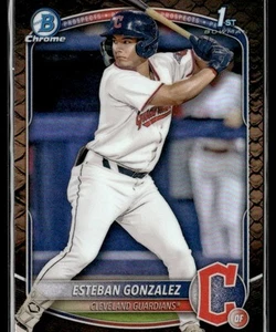 2025 REPTILIAN REFRACTOR ESTEBAN GONZALEZ CLEVELAND GUARDIANS #BCP-70 - Picture 1 of 2