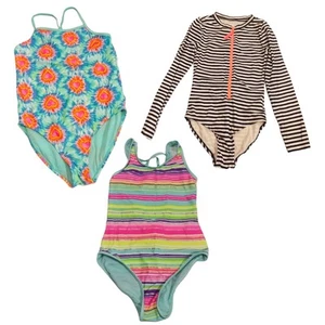Lote 3 trajes de baño para niñas paquete manga larga tiras talla 14/16 mediano crucero Vakay - Imagen 1 de 15