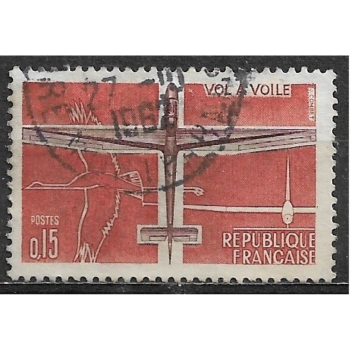 --Timbres YT 1340 MI 1394 Vol à voile Avion Aviation 1962 Oblitéré - Photo 1/1